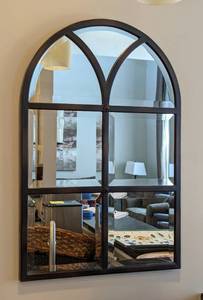 lot 18 image: Pottery Barn Bronze Arched Wall Mirror
