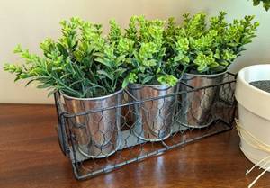 lot 24 image: Decorative Potted Faux Foliage