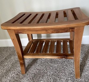 lot 92 image: Teak Wood Shower Bench