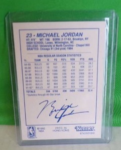lot 102 image: 1992 Kenner Starting Lineup Michael Jordan Card - Low Pop Count