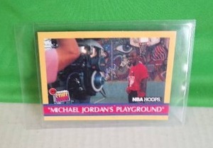 lot 109 image: ERROR Card 1993 Topps Michael Jordan #23  NBA Hoops Behind the Scenes Space Jam