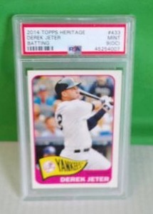 lot 111 image: 2014 Topps Heritage Derek Jeter PSA 9 OC
