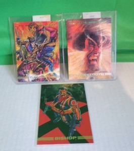 lot 93 image: 1993 Marvel Masterpieces (SkyBox) Trading Cards Bishop Sabretooth and Gambit