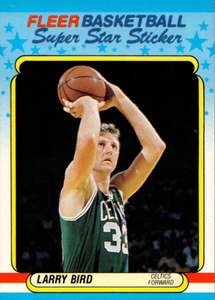 lot 89B image: 1988 Fleer Basketball Larry Bird Sticker #2