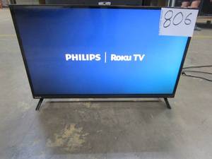 lot 806 image: Philips 32 Class HD (720P) Smart Roku Borderless LED TV (32PFL6452F7)