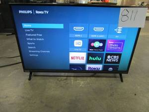 lot 811 image: Philips 32 Class HD (720P) Smart Roku Borderless LED TV (32PFL6452F7)