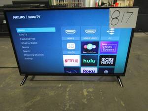 lot 817 image: Philips 32 Class HD (720P) Smart Roku Borderless LED TV (32PFL6452F7)