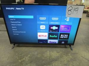 lot 819 image: Philips 32 Class HD (720P) Smart Roku Borderless LED TV (32PFL6452F7)