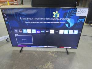 lot 830 image: Samsung - 55 Class 8000 Series LED 4K UHD Smart Tizen TV ModelUN55AU8000FXZA (SCRATCH TOP RIGHT OF SCREEN)