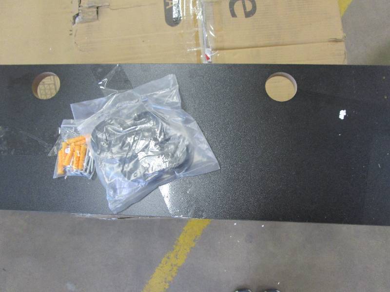 lot 304 image: 54 in Floating TV Stand in Black (CORNERS ARE SLIGHTLY DAMAGED, SEE PHOTOS)