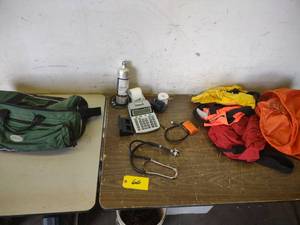 lot 66 image: Stethoscope, 10 Key Calculator, Bag...