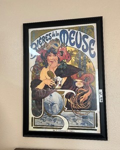 lot 302 image: Art Nouveau Beer Ad 1897 Framed Pirint