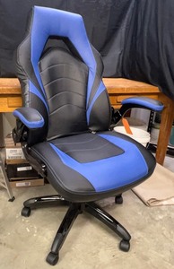 lot 220C image: BlackBlue Rolling Desk Chair
