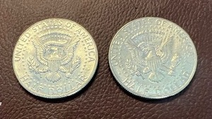 lot 7 image: 2- 1966 SILVER KENNEDY HALF DOLLARS
