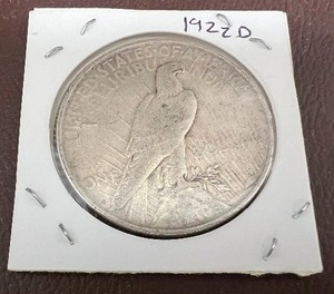 lot 27 image: 1922D SILVER PEACE DOLLAR