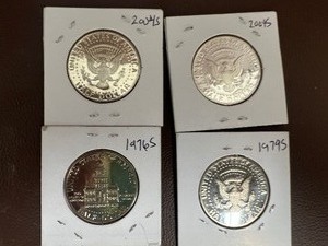 lot 38 image: LOT OF 4 KENNEDY HALF DOLLAR PROOF COINS