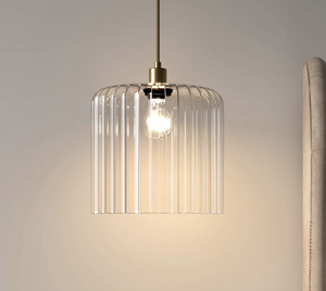 lot 158 image: New Threshold Clear Glass Pendant Lamp