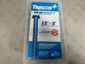 lot 18 image: New Tapcon 12 x 5  Concrete Screw Anchors