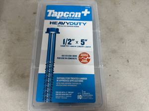 lot 19 image: New Tapcon 12 x 5  Concrete Screw Anchors