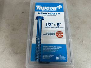 lot 20 image: New Tapcon 12 x 5  Concrete Screw Anchors