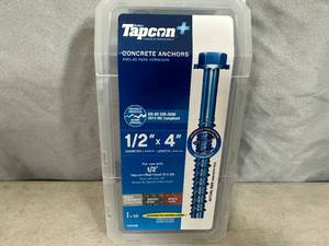 lot 24 image: New Tapcon 12 x 4  Concrete Screw Anchors