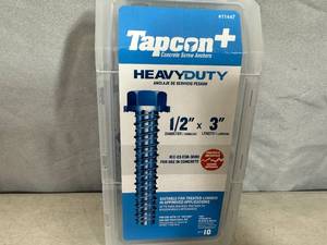 lot 27 image: New Tapcon 12 x 3  Concrete Screw Anchors