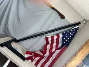 lot 50 image: Hitch Receiver Flag Pole with Flag and Pole