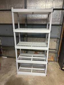 lot 58 image: 5 Tier Plastic Utility Shelf