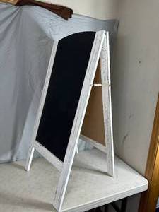 lot 121 image: Sidewalk Chalkboard Sign with Chalk Markers