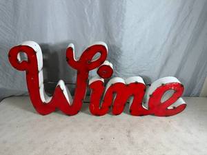 lot 122 image: Recycled Metal Wine Sign