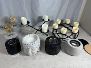 lot 132 image: Flameless Candles, Candle Holders, and More