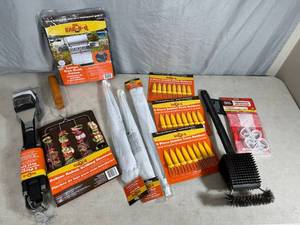 lot 183 image: New BBQ Cooking Accessories and Large Grill Cover
