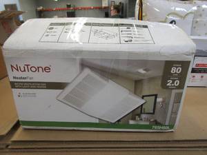 lot 34 image: Broan-NuTone 80 CFM Ceiling Bathroom Exhaust Fan with Light and 1300-Watt Heater (OPEN BOX)