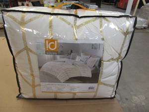 lot 37 image: Intelligent Design Khloe 4-Piece IvoryGold Twin Comforter Set