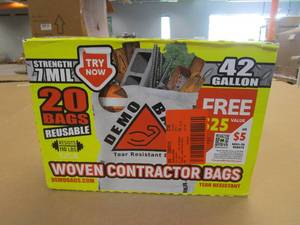 lot 55 image: Demobags 42-Gallon Contractor Heavy Duty Trash Bags (20-Count)