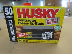 lot 56 image: Husky 42 Gal. Heavy-Duty Contractor Clean-Up Bags with 10% PCR (50-Count)