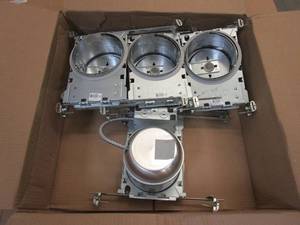 lot 60 image: 4 Pack - Halo H27 6 in. Aluminum Recessed Lighting Housing for New Construction Shallow Ceiling, Insulation Contact, Air-Tite