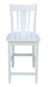 lot 134 image: International Concepts San Remo 24 in. H Pure White Counter Stool (OPEN BOX)
