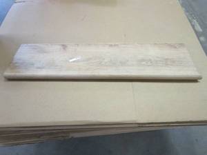 lot 107 image: Cap A Tread Fresh OakElk Wood 47 in. L x 12-18 in. D x 1-1116 in. H Vinyl Right Return to Cover Stairs 1 in. Thick