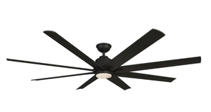 lot 143 image: Home Decorators Collection Kensgrove 72 in. Integrated LED IndoorOutdoor Matte Black Ceiling Fan with Light and Remote Control (OPEN BOX)