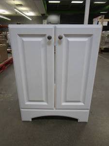 lot 161 image: Glacier Bay 24.5 in. W x 18.6 in. D x 35.4 in. H Freestanding Bath Vanity in White (CABINET ONLY, NO TOP)