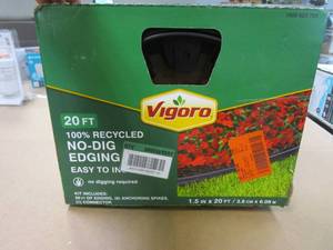 lot 190 image: Vigoro 20 ft. No-Dig Landscape Plastic Edging Kit (OPEN BOX)