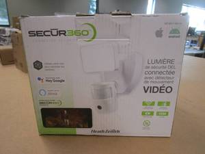 lot 192 image: SECUR360 1200 Lumens Integrated LED Motion Sensor Wired Single Head White Outdoor Security Light with Video Wi-Fi (OPEN BOX)