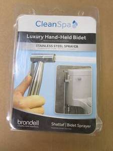 lot 214 image: Brondell CleanSpa Non-Electric Luxury Handheld Bidet Attachment in Stainless Steel