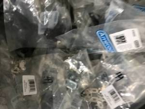 lot 119 image: LARGE TOTE CABINET DOOR HINGES AND HANDLES