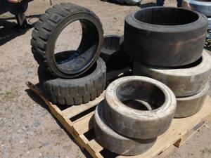 lot 34 image: Pallet of Used Cushion Forklift Tires
