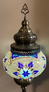 lot 22A image: Stunning Turkish Mosaic Globe Floor Lamp