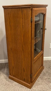 lot 103 image: Petite Glass Front Wooden Cabinet from Belgium