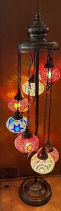 lot 1 image: Turkish Mosaic Floor Lamp  Moroccan Mosaic Floor Lamp Light, Bohemian