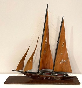 lot 275 image: Handmade Turkish Wooden Sailboat Models